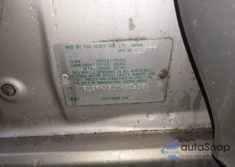 2000 Subaru Outback z USA, uszkodzony, nr VIN JF1GF4851YH806386